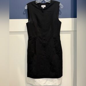 Dkny Black Dress with White Hem Sleeveless Sheath Size 6